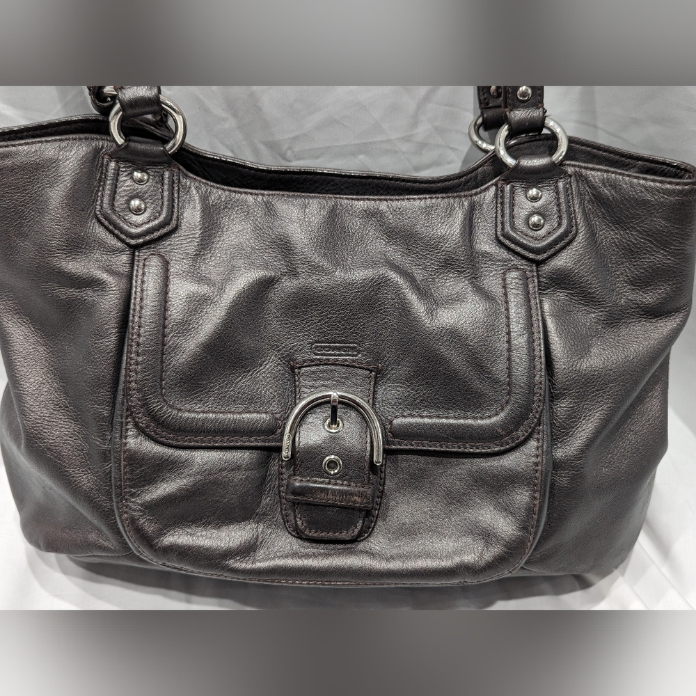 Coach Vintage Campbell Leather Belle Carryall Purse Shoulder Bag - Picture 3 of 15